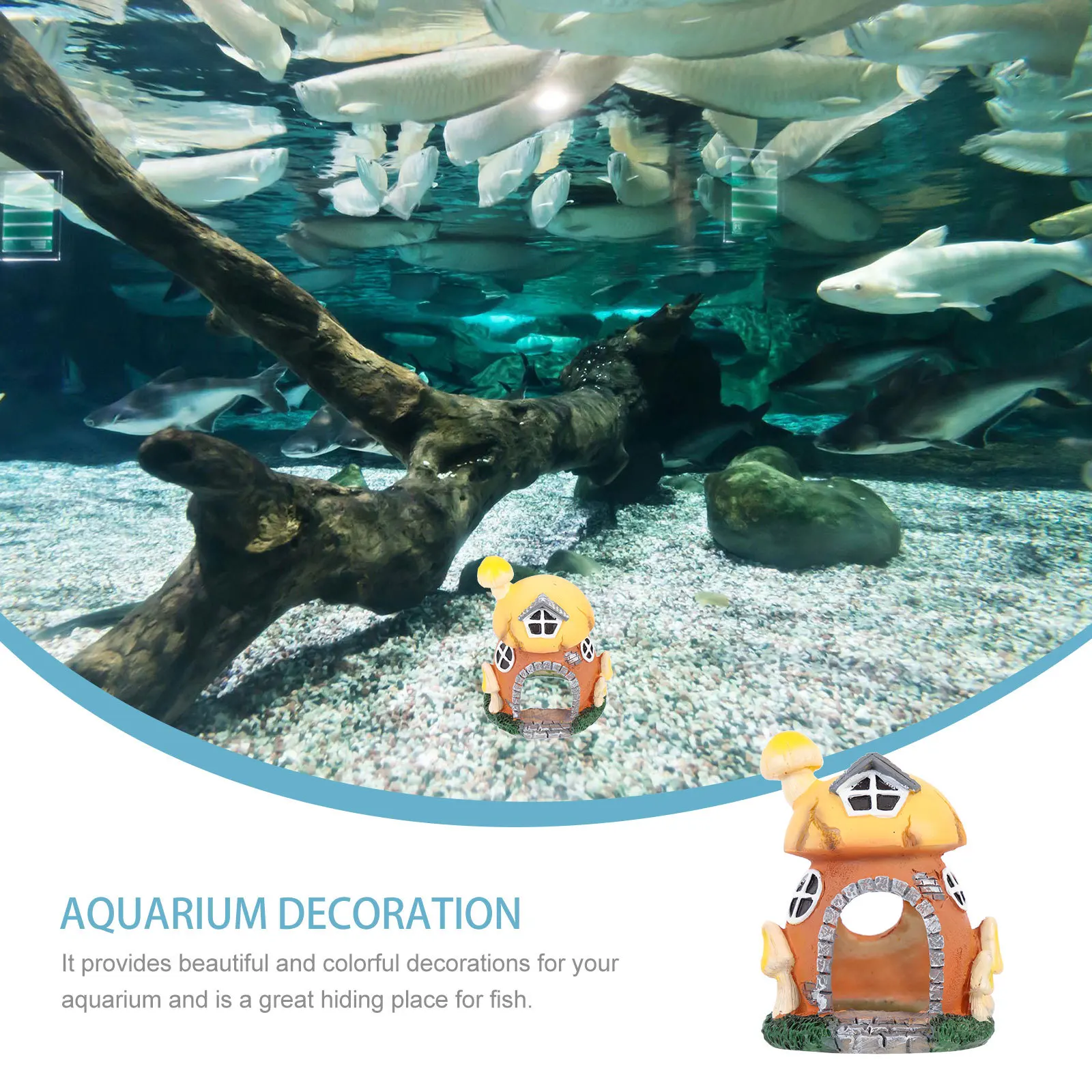 

Resin Fish Hide Mushroom House Aquarium Cave Decor Underwater Shrimp Hideout Fish Tank Ornament Aquarium Decor