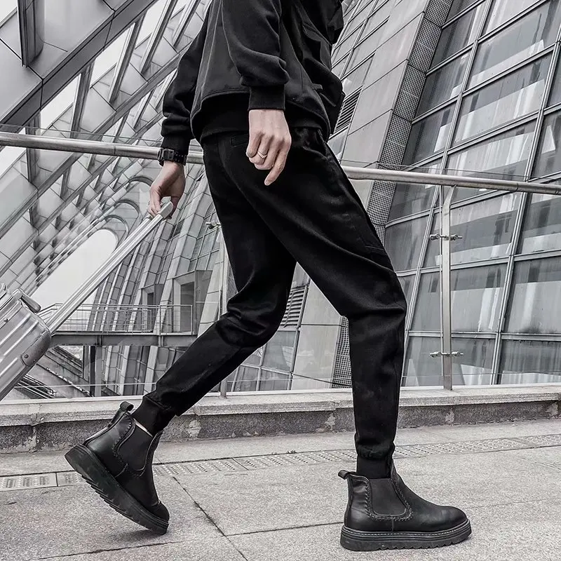 Bla سليم صالح جينز غير رسمي الرجال Faionable الكورية Sle الخريف جديد وصول تنوعا فضفاض مكبل السراويل الشباب ular