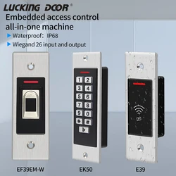 Embed Mounted Metal IP68 Waterproof Standalone RFID Access Control Biometrics Fingerprint Door lock Opener Proximity Card Reader