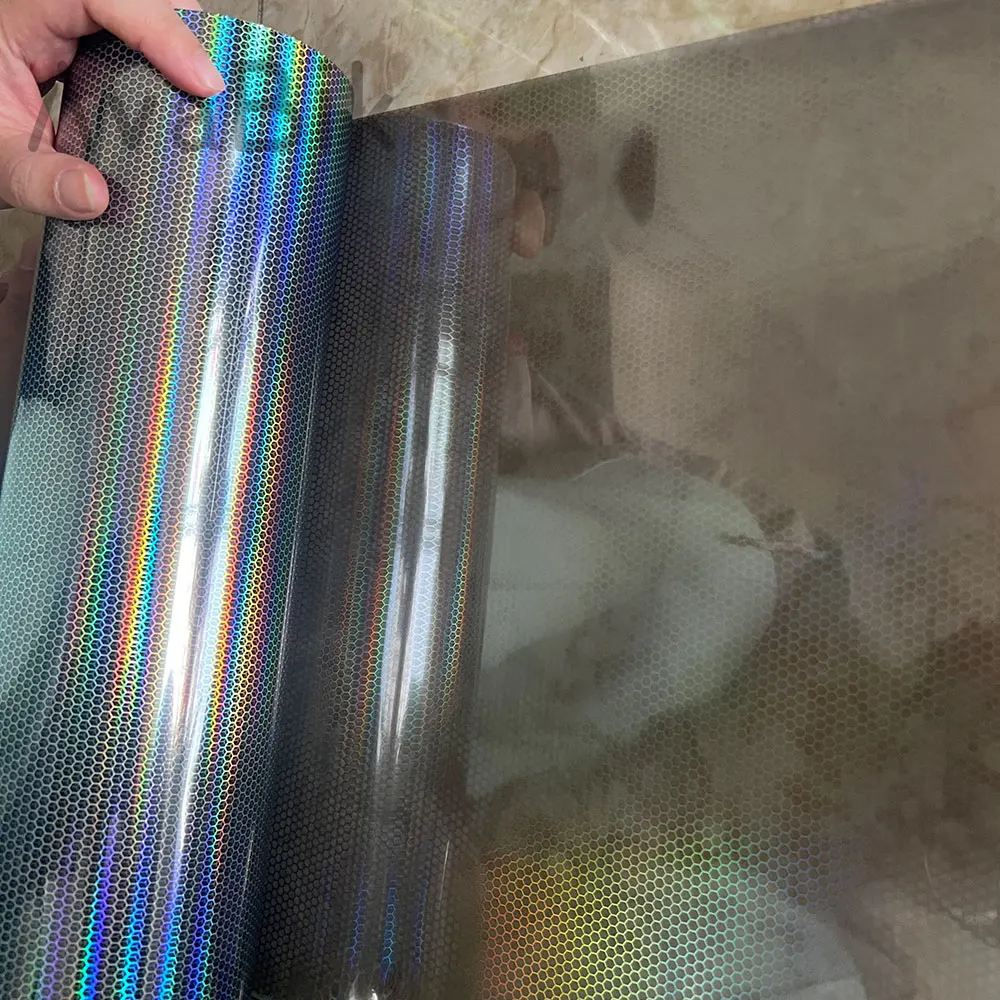 30cm x 300cm PVC Car Laser Honeycomb Headlight Taillight Vinyl Film Wrap Tint Waterproof Fog Light Taillight Honeycomb Sticker