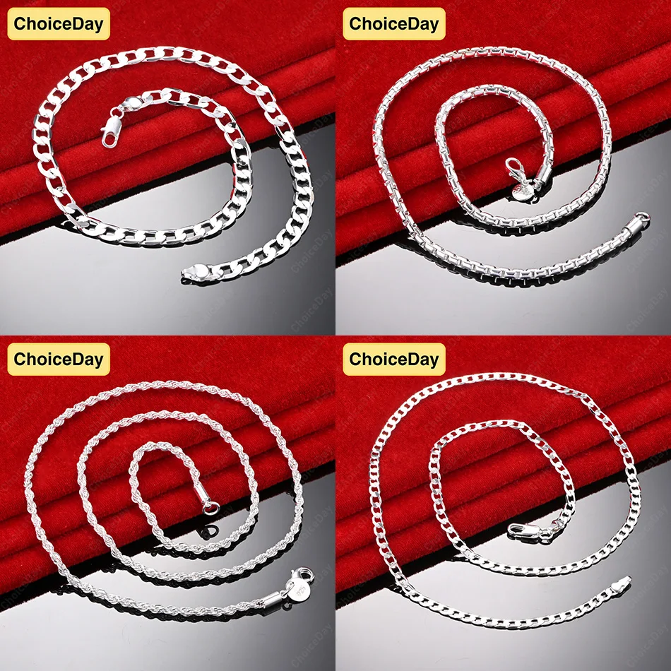 

ChoiceDay 925 Sterling Silver Exquisite Geometric Necklace Women's Gift Accessories Jewelry Party Wedding