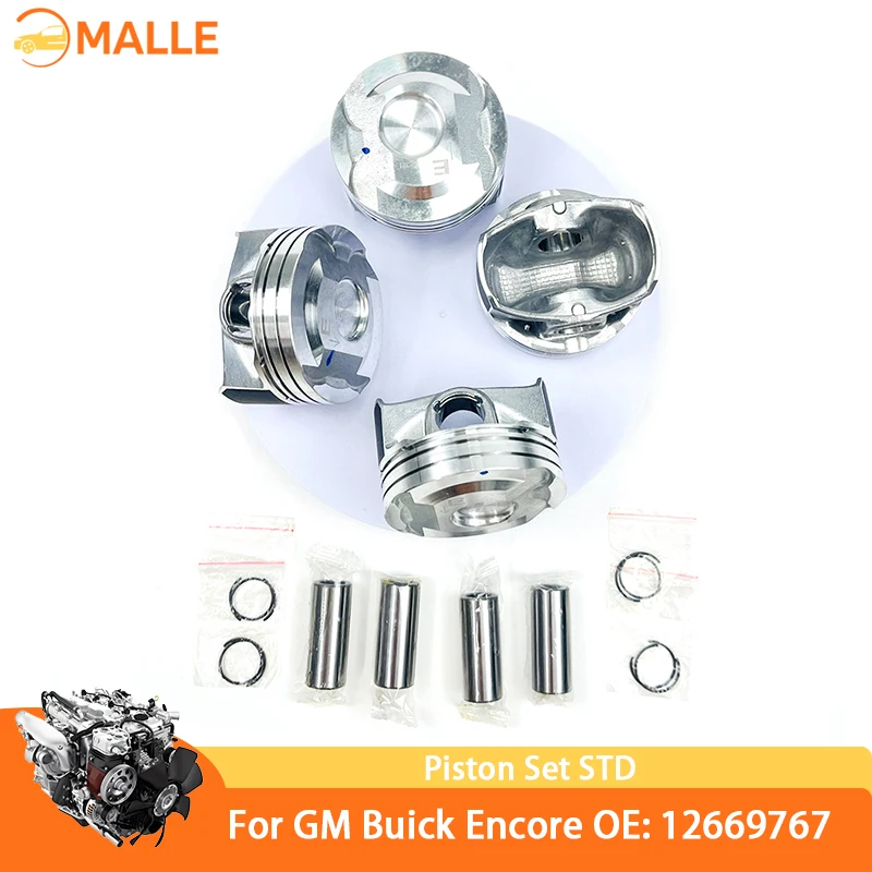 

Engine Piston Set STD OE12669767 For GM Buick Encore Chevrolet Cruze 1.4T LE2 4 Pcs Piston Pin Clip Assembly Kit Car Accessories