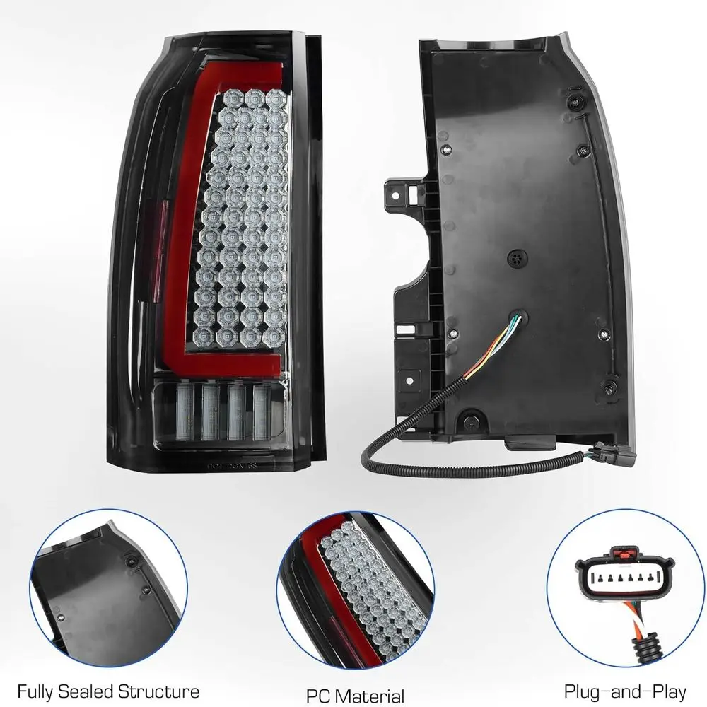 2015-2020 أضواء خلفية LED GMC Yukon & Yukon XL مع غلاف من الكروم وعدسة دخان