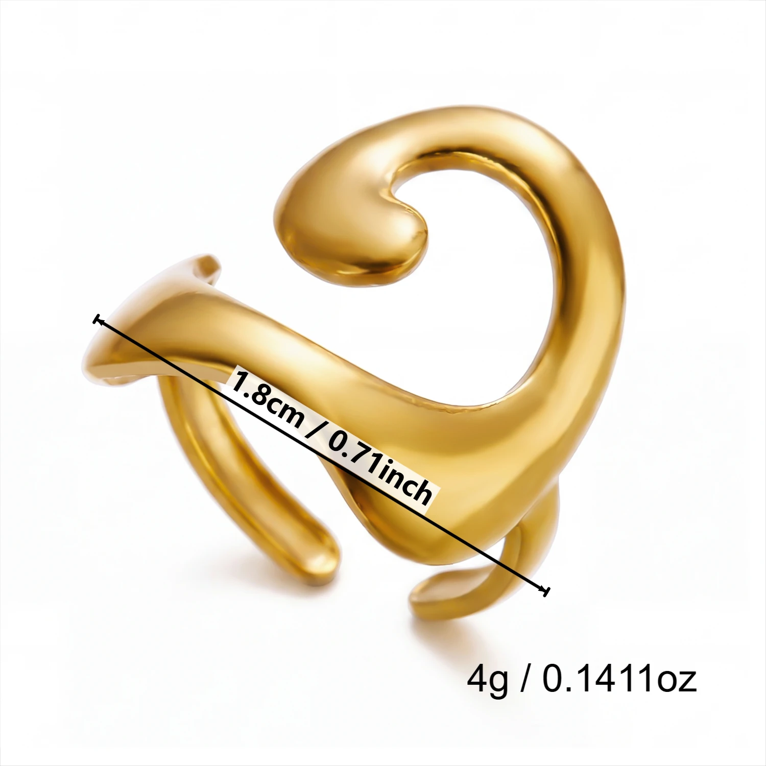 Gmai Vintage Unregelmäßige Edelstahl-PVD-beschichtete Ringe Set für Frauen Retro Hohl Geometrische Stapelbare Ringe Party Schmuck Geschenk – Detail 13