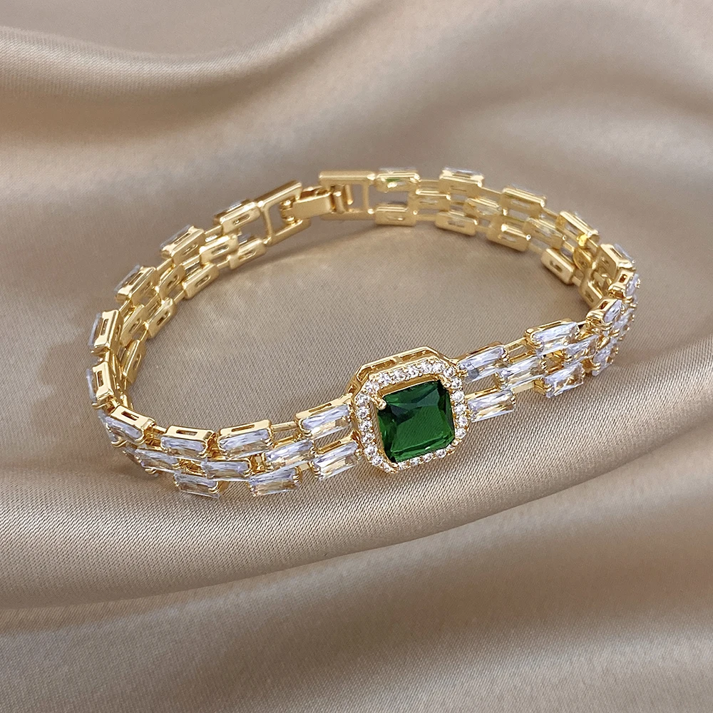 Greatera Rosa Zirkonium Herz Kette Armband Licht Luxus Temperament Persönlichkeit Beliebte frauen Armreif Schmuck Meistverkaufte