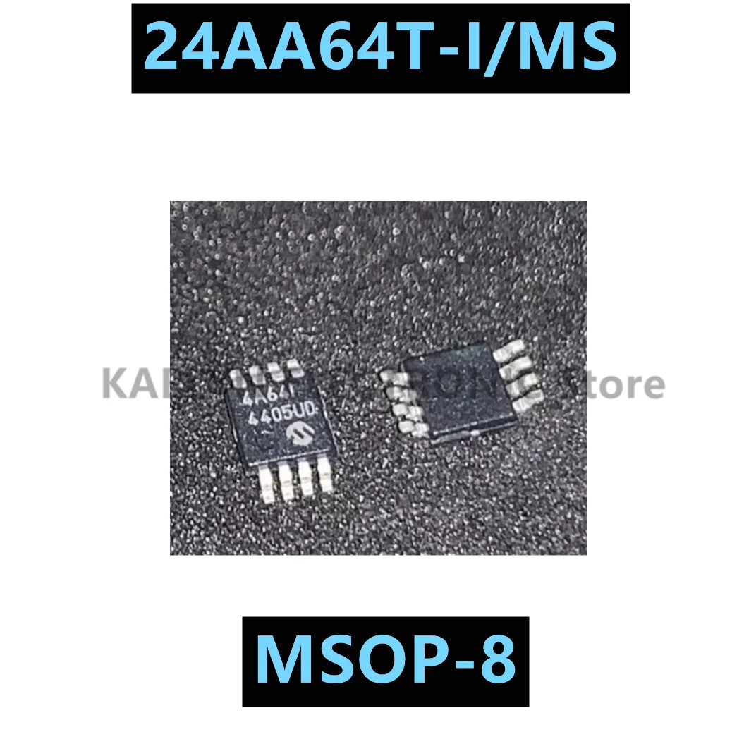 10Pcs/lot 24AA64T-I/MS 24AA64 4A64 MSOP-8