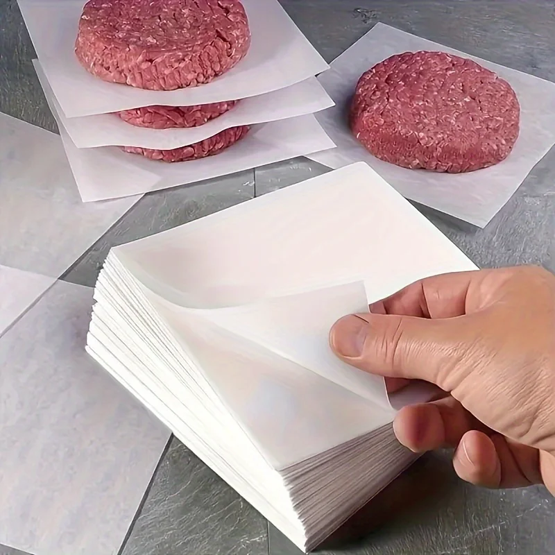 100 papel para hornear grueso y antiadherente, adecuado para almacenar hamburguesas, galletas y alimentos, esenciales para hornear en la cocina
