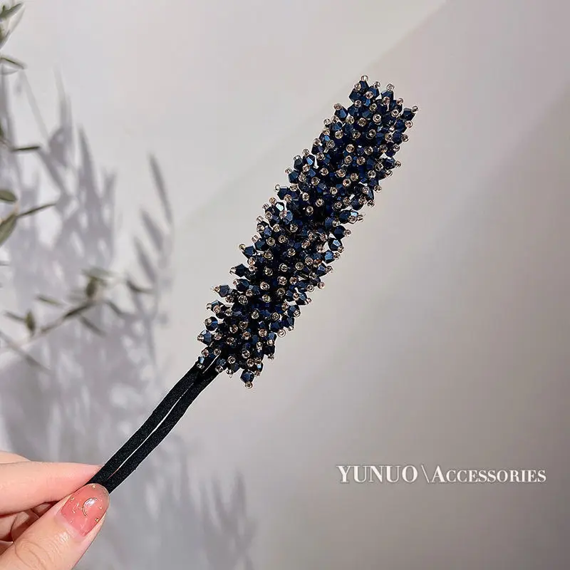 Donne Easy Hair Bun Maker Floral crystal Donut Updo Hair Stick piatto fai da te fascia per capelli pieghevole Chignon accessori per capelli regalo