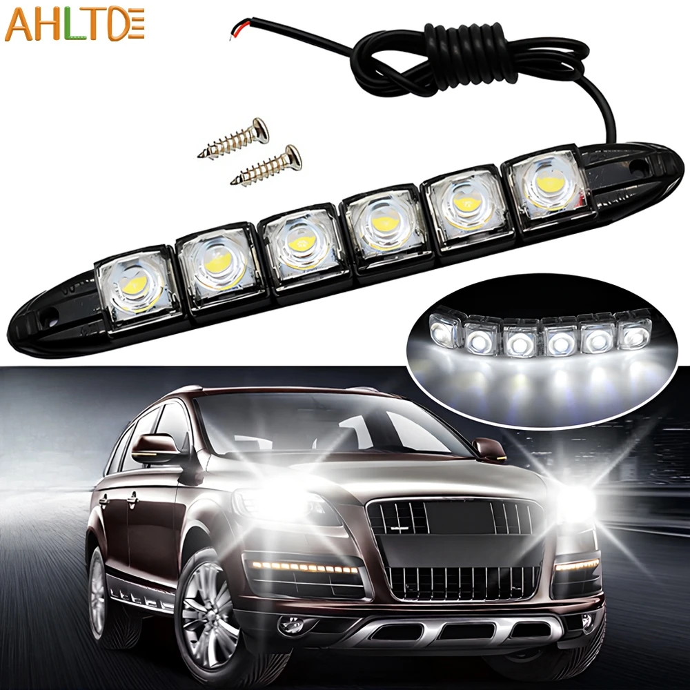 1pcs Car DRL Daytime Running Lights Flexible 6LED Waterproof Colorful headlight Driving Fog Bulb Turn Signal Lamp Auto Styling