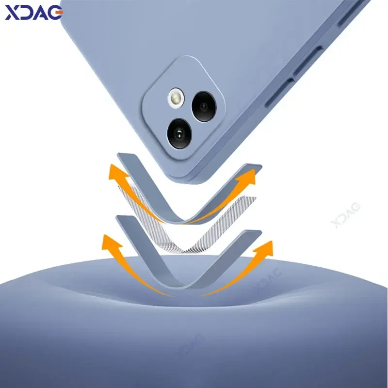 Original Cellphones Cases for Samsung Galaxy F05 Luxury Square Liquid Silicone Back Cover SamsungF05 Double Liner Soft Coque Bag