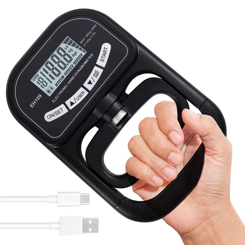 265 Lbs / 120Kgs Hand Dynamometer Grip Strength Trainer-Electronic Hand Grip Strength Tester Grip Strengthener