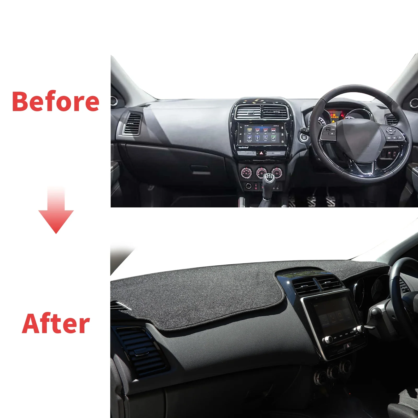 Para Mitsubishi ASX 2011-2021 Outlander Sport Peugeot 4008 GA XA DashMat parasol Dashmat alfombra protectora tablero cubierta Pad