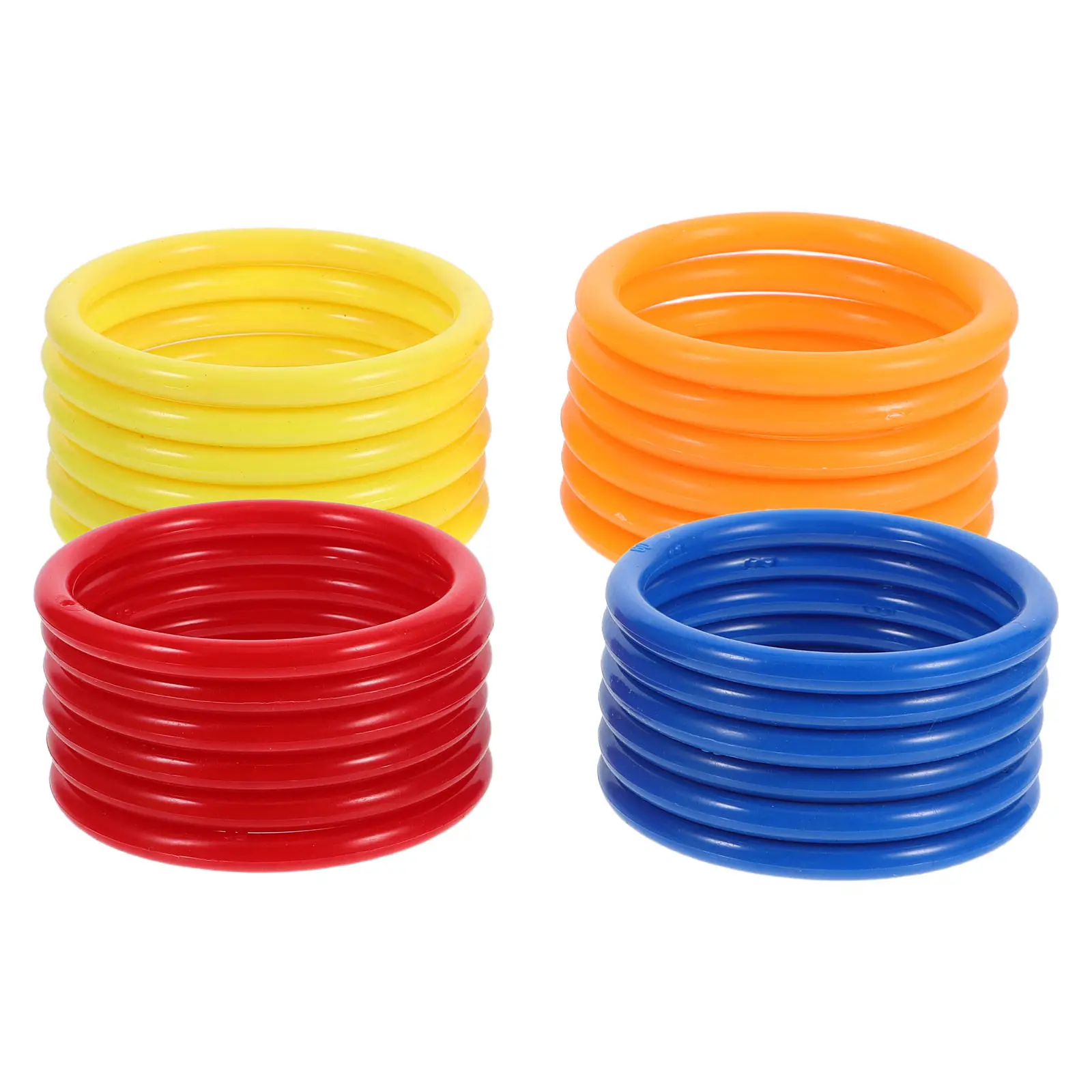 

24Pcs Bright Colored Plastic Toss Rings for Children Carnival Party Lawn Games Enhances Problem Solving Motor Skills