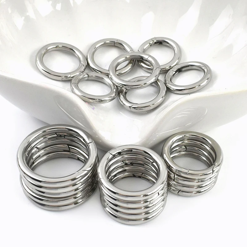 

2/5Pcs 10-35mm Openable Spring O Ring Keychain Metal Buckles Stainless Steel Snap Hook Bag Carabiner Clips Clasp DIY Accessories