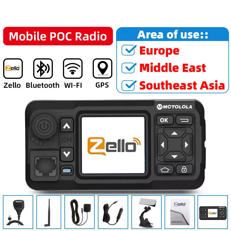 MOTOLOLA 4G Android5.1 POC Mobile Radio Two-way Car Walkie Talkie Zello GPS Long Distance IFi Bluetooth For Vehicle Fleet Travel