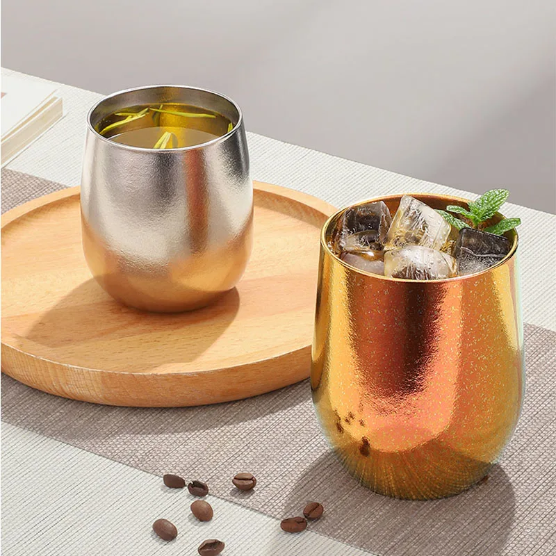

120/260/400ml Pure Titanium Beer Mugs/Eggshell Cups,Double-layer,Heat-insulating And Anti-scalding,Outdoor Travel Water Cups