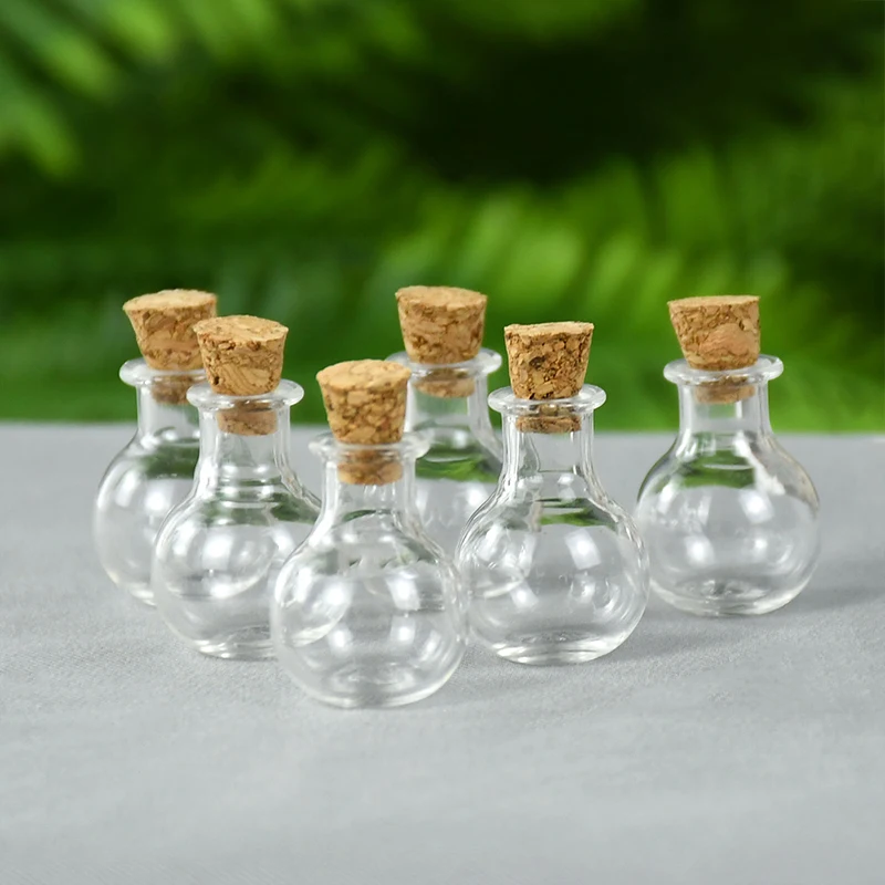 

10pcs Cute Glass Bottles With Cork Stopper Mini Clear Wishing Bottles Message Favor Containers For Wedding Birthday Party Decor