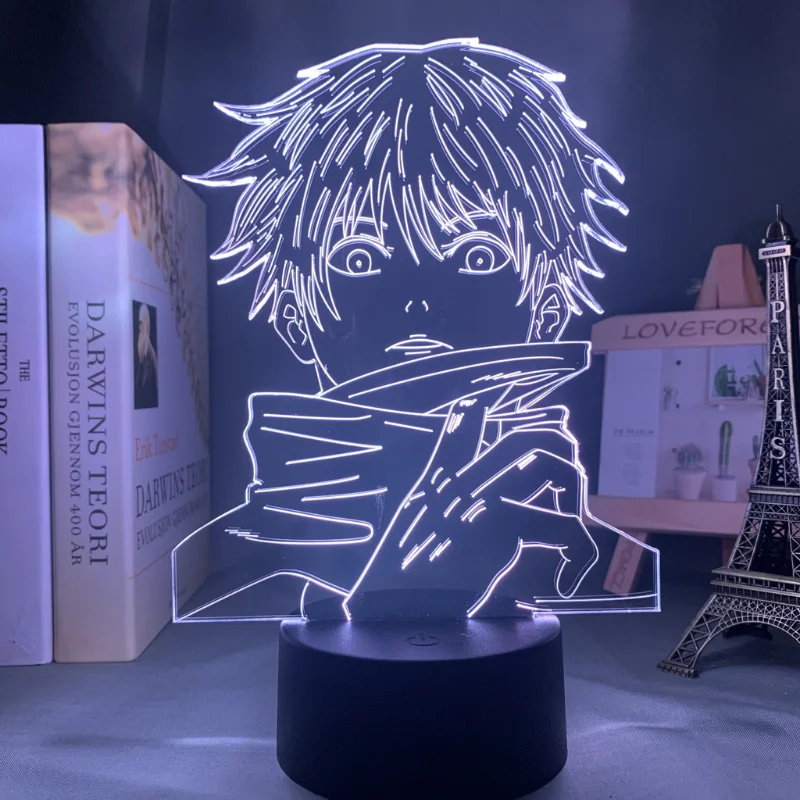 Anime Jujutsu Kaisen Figur Satoru Gojo Inumaki Toge 3D LED Lampen Nacht Lichter Spielzeug Tisch Dekor Geburtstag Manga Geburtstag Geschenke