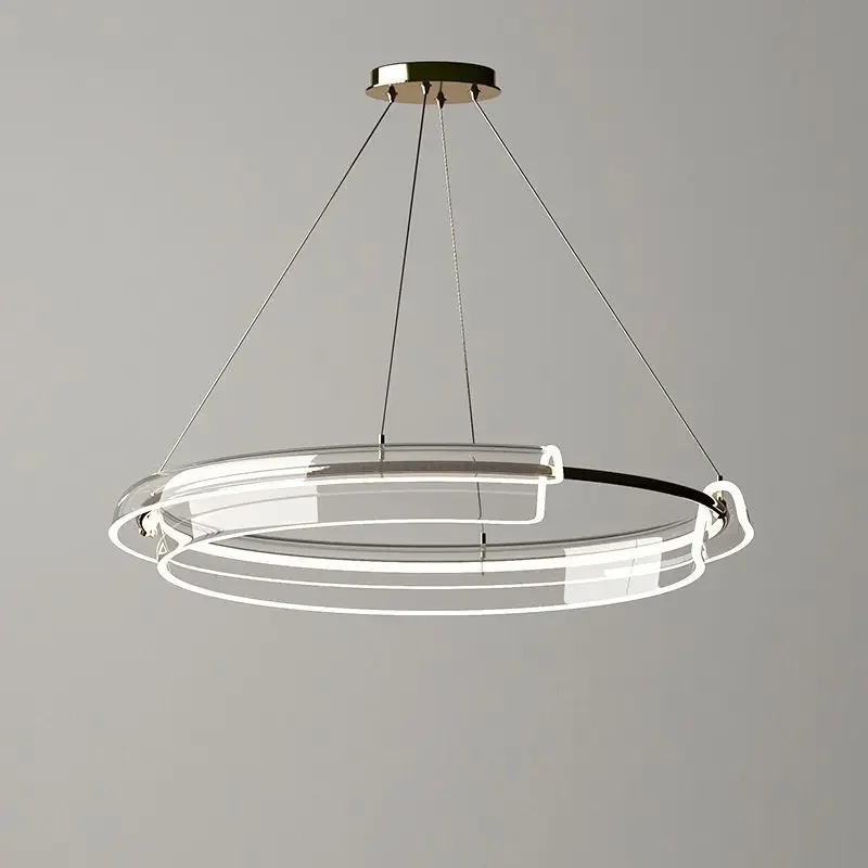 Nordic room, stylish dining room, living room, circular chandelier Modern minimalist bedroom light luxury hall chandelier