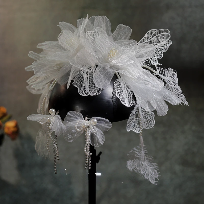 

Lace Yarn Flower Hairpin Bridal Headwear Plate Hair Wedding Bride Hair Accessories