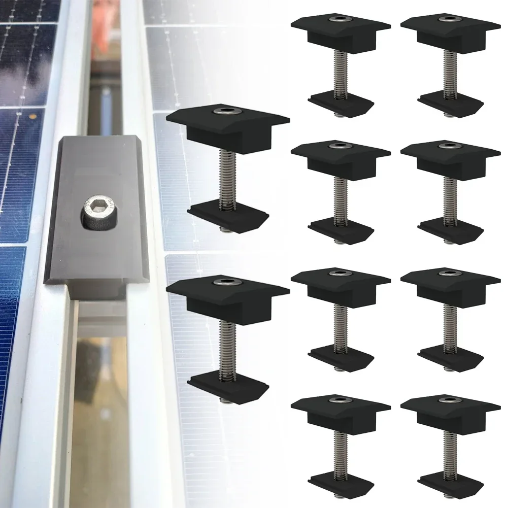 

10Pcs Solar Panel Medium Clamp Adjustable Bracket Clamp Wide Photovoltaic Support For Solar Panel System Mounting Accessories