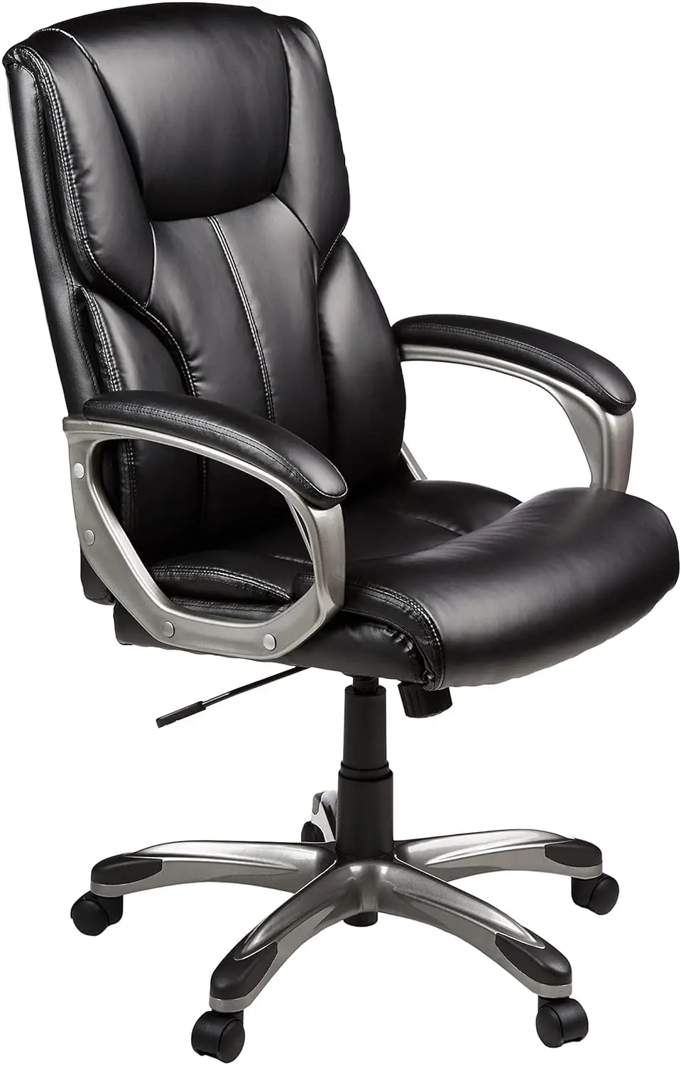 

Basics Executive High Back Office Desk Chair, Adjustable Height, Tilt, Swivel, one Size, Black/Silver