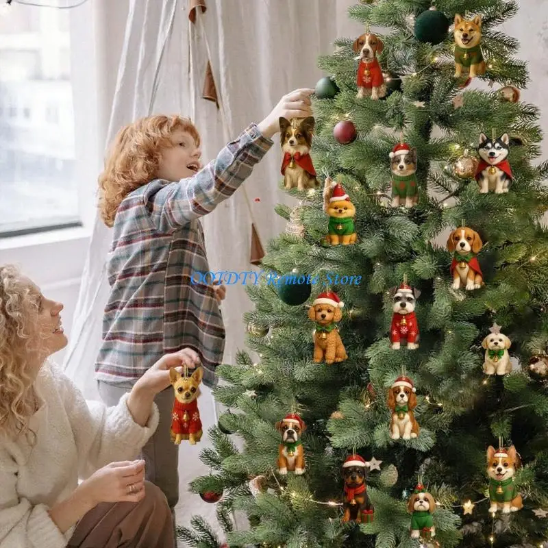 Dog Lovers Advent Calendar Christmas Tree Decorations Blind Boxes With Surprise Acrylic Ornaments For Holiday Countdown