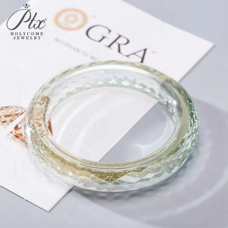 Moissanite Diamond Bangle Round D Color Full Size Fine Fashion Elegant Jewelry for Woman Man Anniversary Party Day Gift Charms