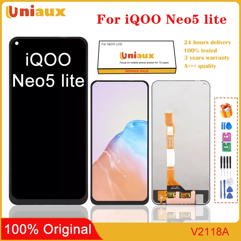 

Для мобильного телефона VIVO iQOO Neo 5 Lite, ЖК-экран в сборе, сенсорный экран, замена ЖК-панели