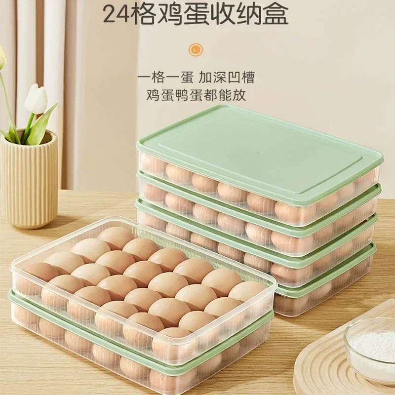 Refrigerator Food Storage Box Kitchen Accessories Organizer Fresh Box Dumplings Vegetable Egg Holder Stackable Microwave