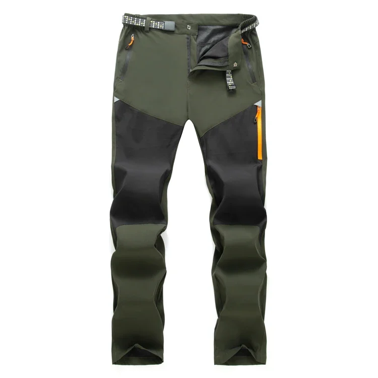 Summer Men Pants Outdoor Sports Hiking Mountain Climbing Belt Thin Quick-Dry Anti-UV Mosquito Camping Travel Trousers