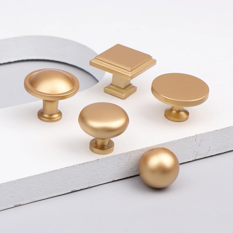 1pc Metal Furniture Handles For Cabinet And Drawer Golden Round Nordic Luxury Wardrobe Dresser Pull Door Knobs