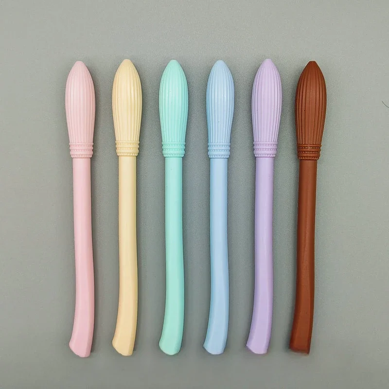 

12Pcs Wholesale creative student neutral pen, macaron simple broom shape cute stationery office supplies