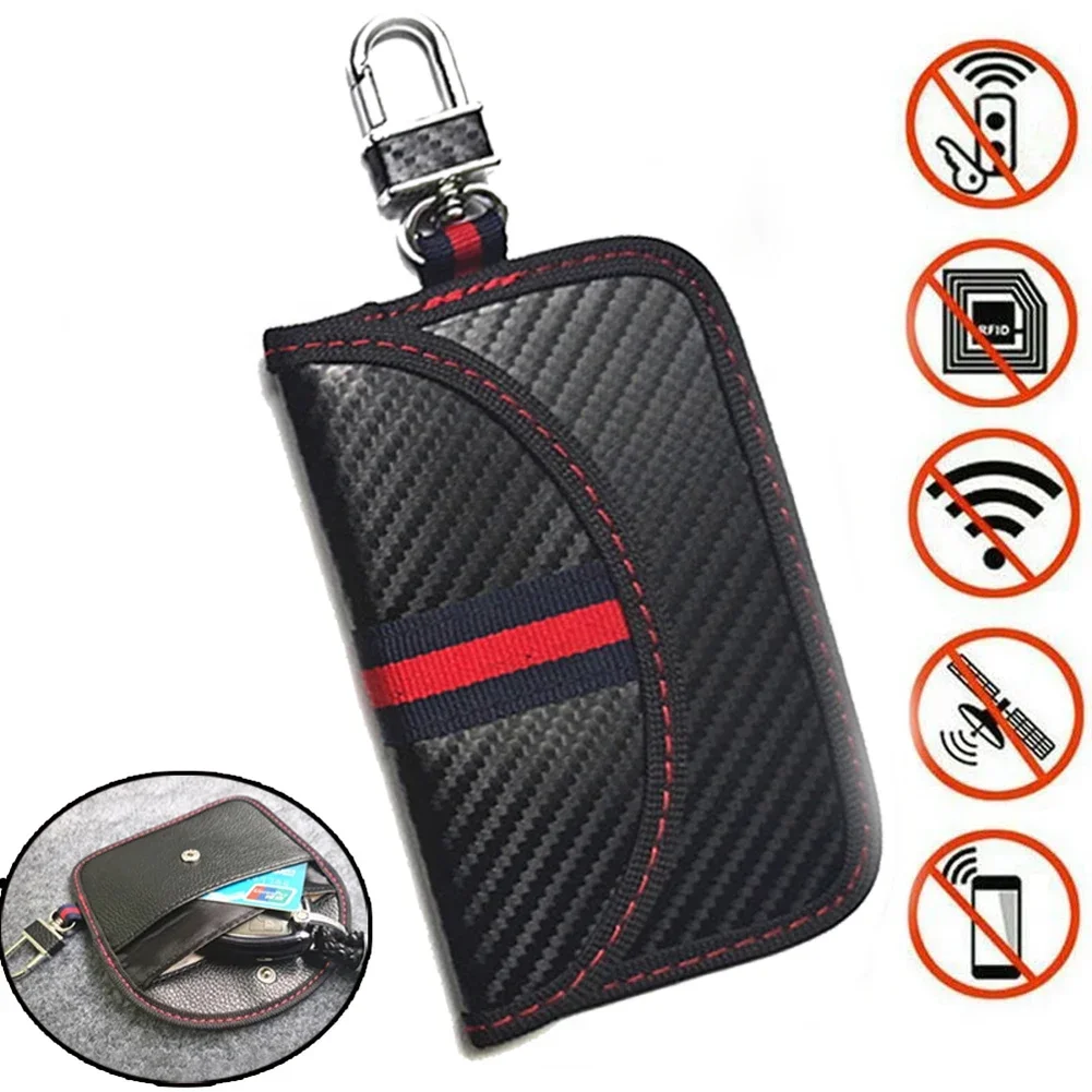 Car Key Signal Blocker Pouch Faraday Cage Fob Pouch Keyless RFID Blocking Bag Car Key Signal Blocker Case