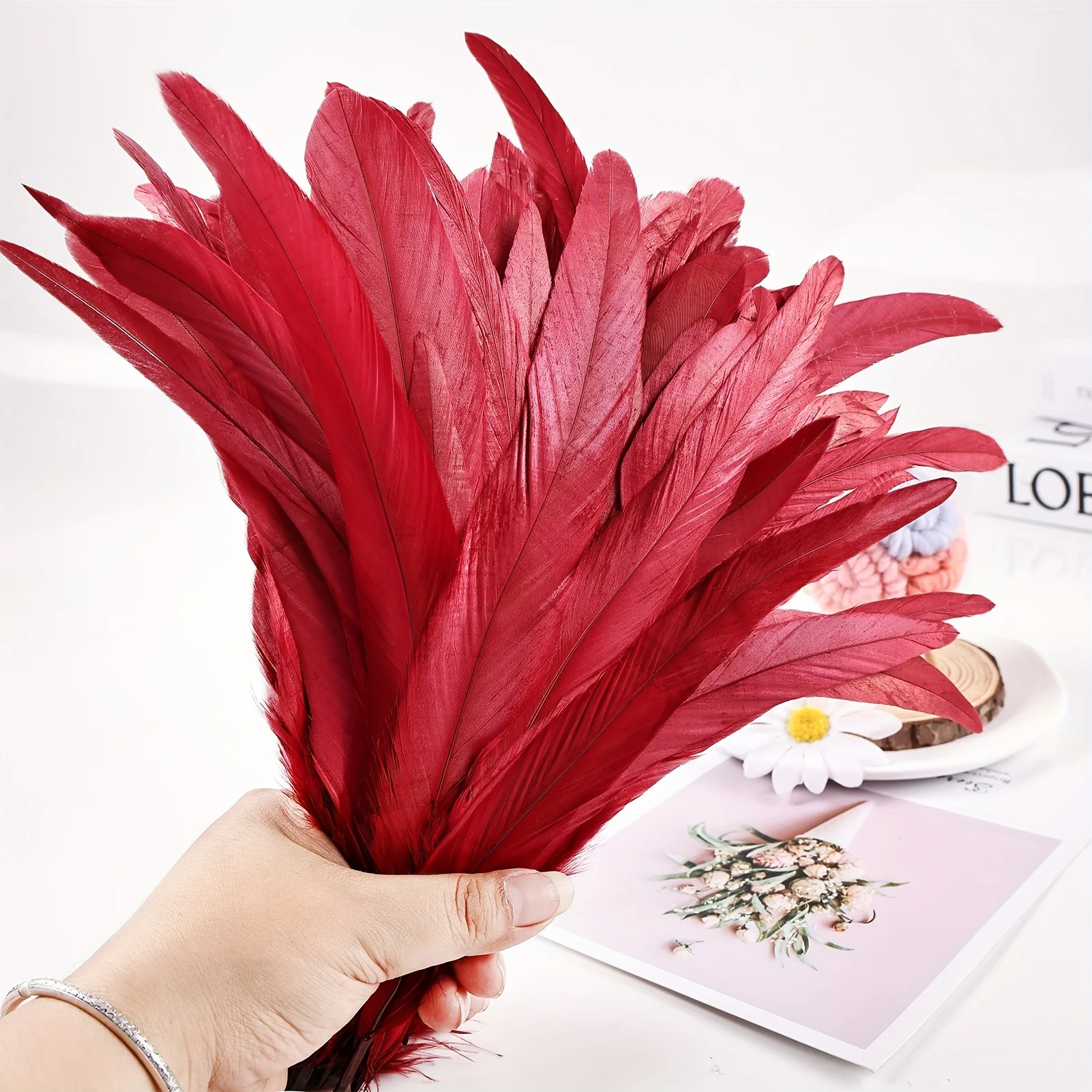 50 Uds. De plumas de cola de gallo azul lago para manualidades DIY, ropa de Carnaval, accesorios de disfraz, suministros de decoración, plumas