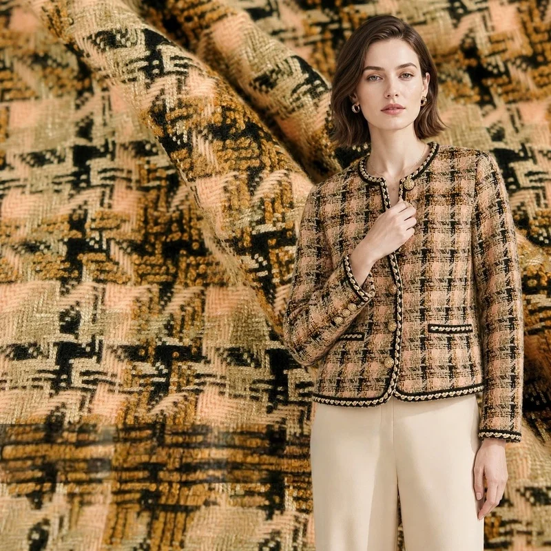2-yards-de-tissu-en-laine-tricotee-a-motif-pied-de-poule-orange-retro-ideal-pour-veste-trench-coat-et-jupe-diy