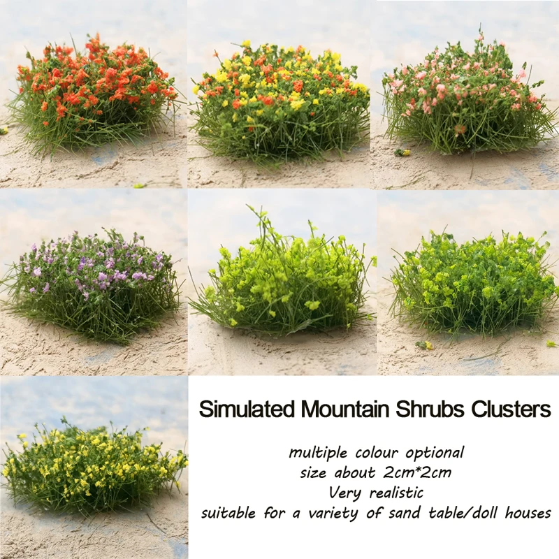 5pcs/lot Grass Cluster for Model Trains Model Railway Scene Layout Grass Diorama 1/35 scale Miniature Grass Cluster Tuft Flower