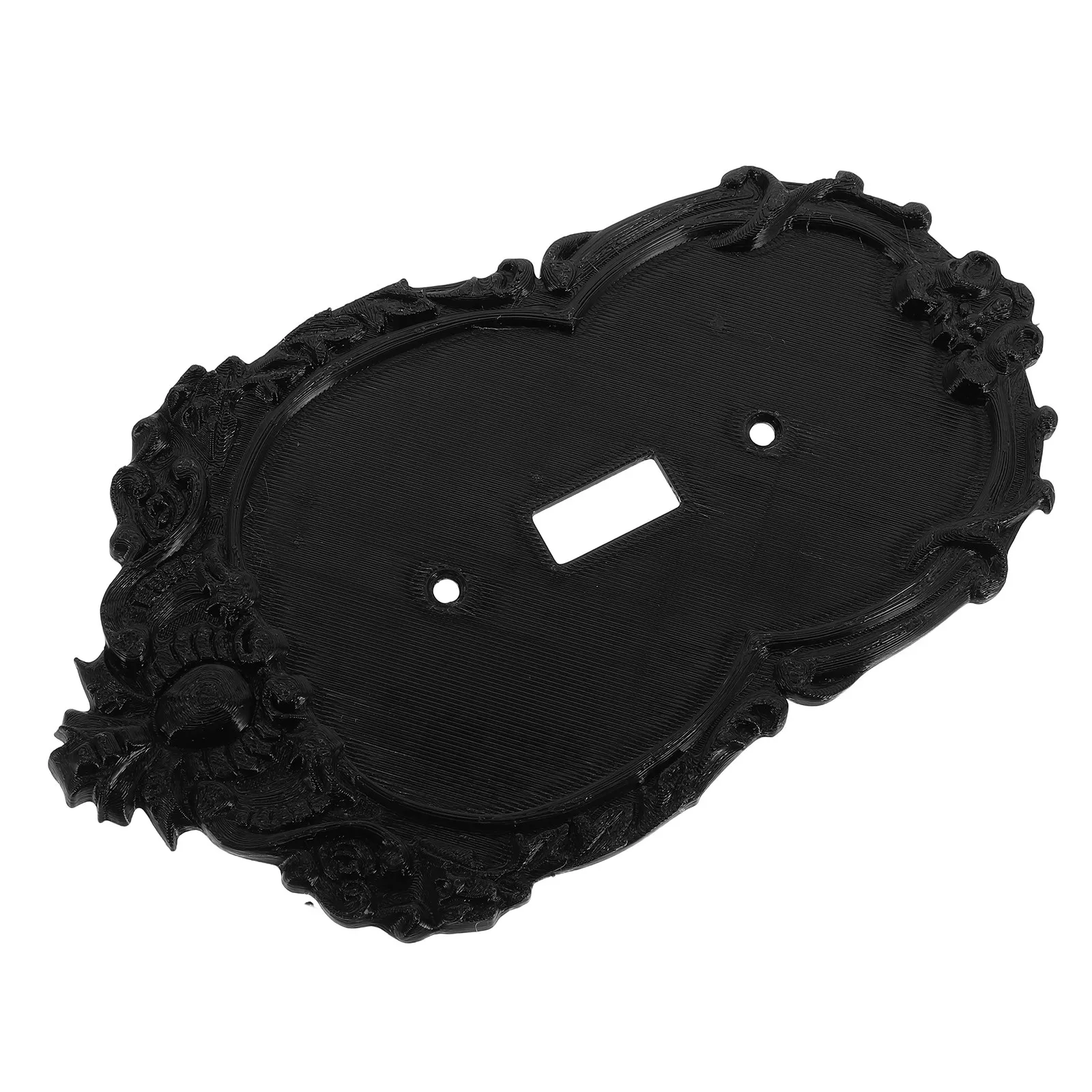 Matte Black Vintage Toggle Light Switch Cover Plate Baroque Gothic Wall Switch Plate Retro Socket Wallplate Bedroom Bathroom