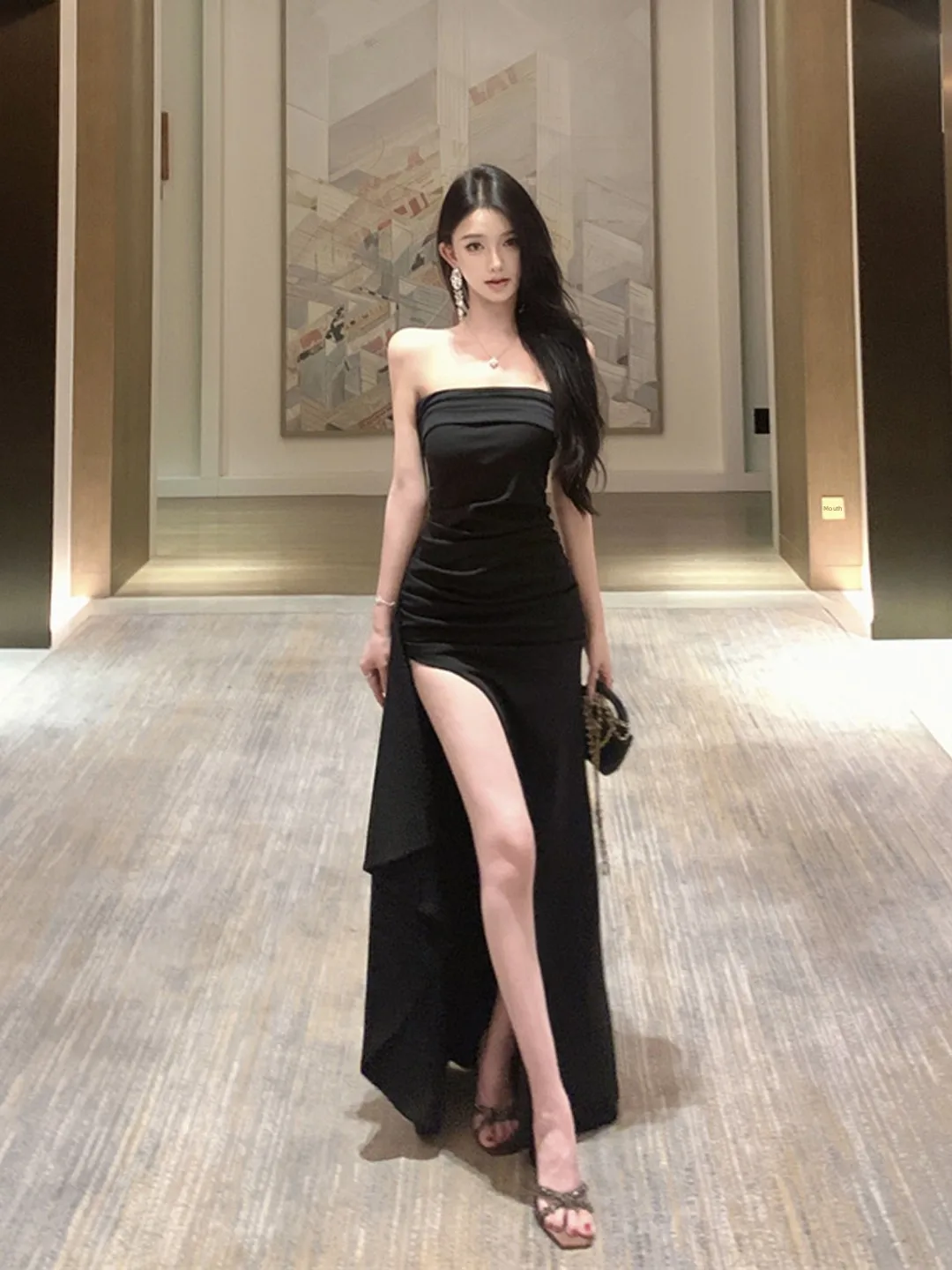 

Платье на день рождения, сексуальное облегающее длинное вечернее платье с разрезом, женское модное повседневное дышащее летнее платье