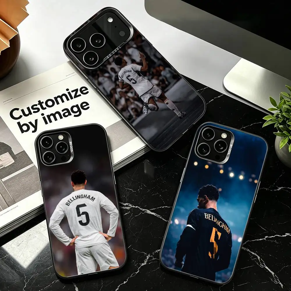 Jude B-Bellingham Football 5  Phone Case For iPhone 17,16,15,14,13,12 Plus,Pro Max,XS,Colored Silver Plated Inside Cover