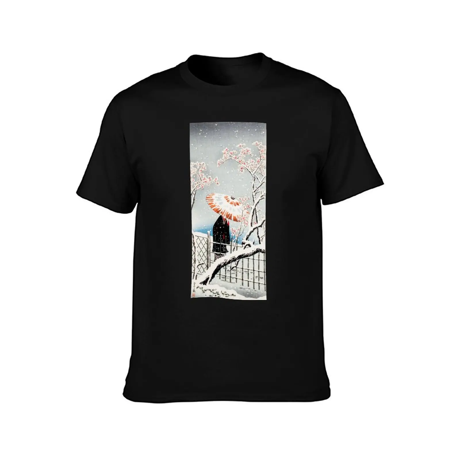 Plum Tree in Snow - Japanese Art T-Shirt Casual Streetwear Short Sleeve Tee