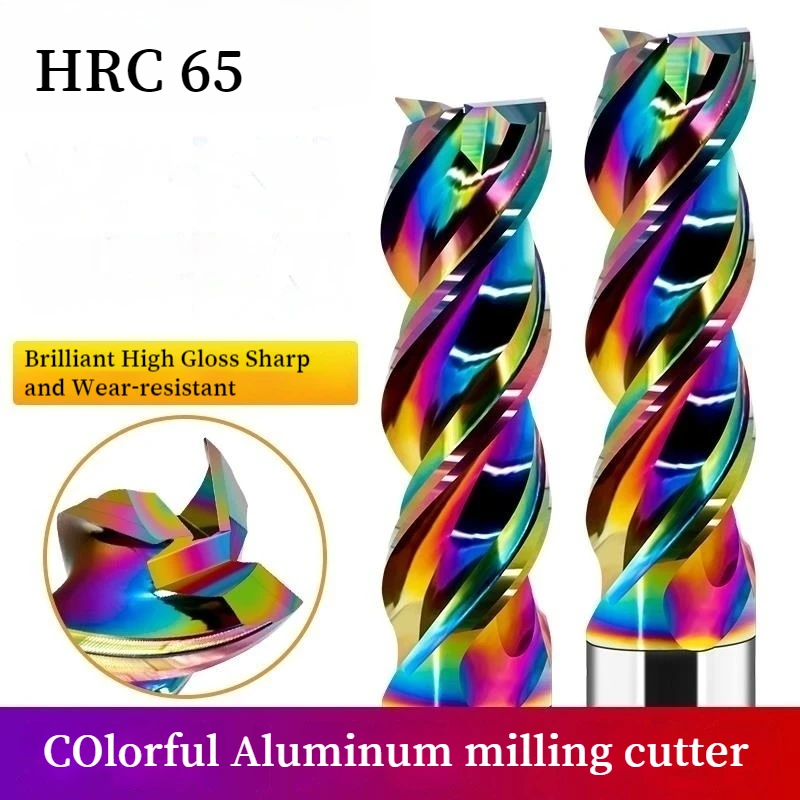 3 Flute Industrial Carbide End Mill HRC65 Precision CNC Milling Cutter for Metal