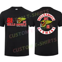 2024 Men T Shirt Casual Hells Angels 81 Support T-shirt Graphic Oversized Sports Tops Breathable Comfortable Streetwear S-3XL