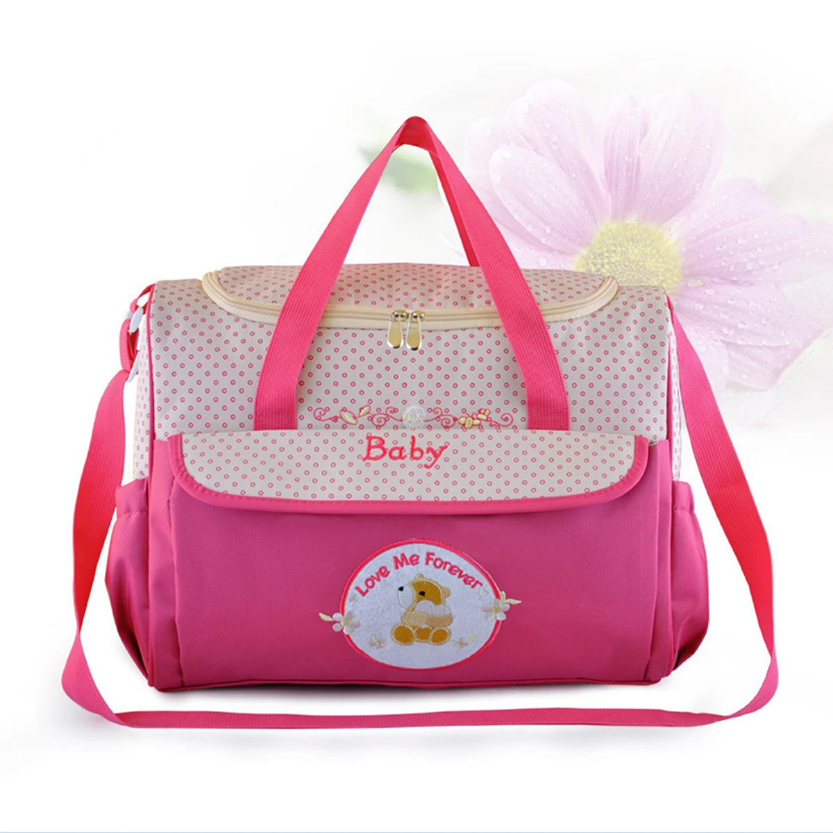 New Outgoing Fashion Embroidered High end One Shoulder Mommy Bag Multi functional Large Capacity Handheld Diagonal Diaper Bag