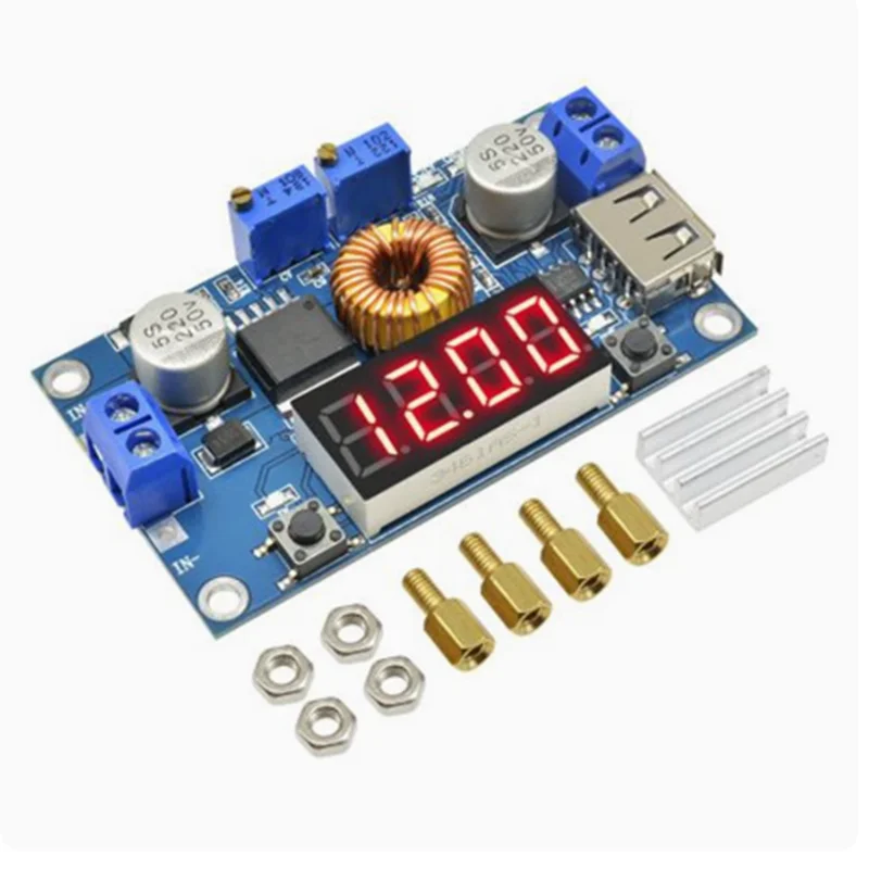 5A 75W XL4015 DC-DC Converter Adjustable Step-Down Charger Module Step Down Buck Converter LED Driver With Red Voltmeter