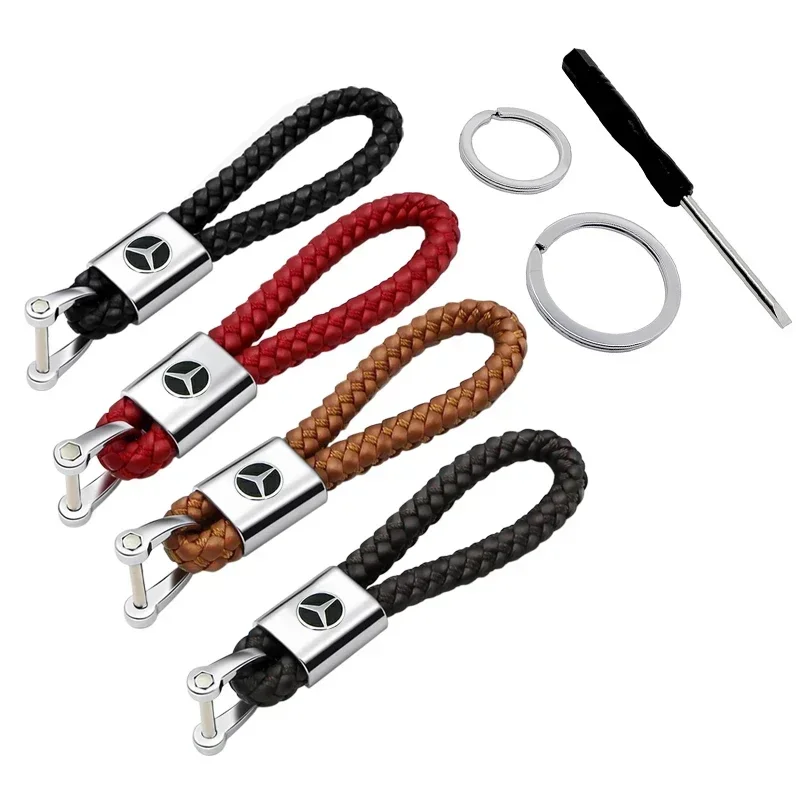 حبل مضفر المفاتيح سيارة معدنية مفتاح سلسلة حلقة لمرسيدس بنز W166 W213 W246 W176 W177 W205 C260 C200 C300 C180 C63 W167