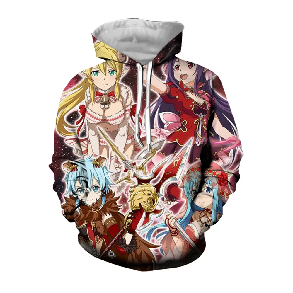 Jumeast Sword Art Online Hoodies For Men Blood Adventure Anime Hooded Sweatshirts Fashion Hoodie Mens Winter Coat Streetwear Top