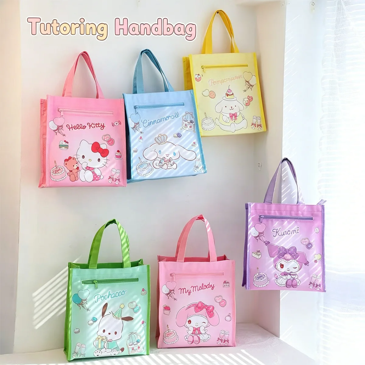 bolsa-tote-de-tecido-oxford-com-estampa-sanrio-design-de-dupla-camada-ideal-para-estudantes-que-irao-a-escola-ou-participar-de-aulas-de-apoio