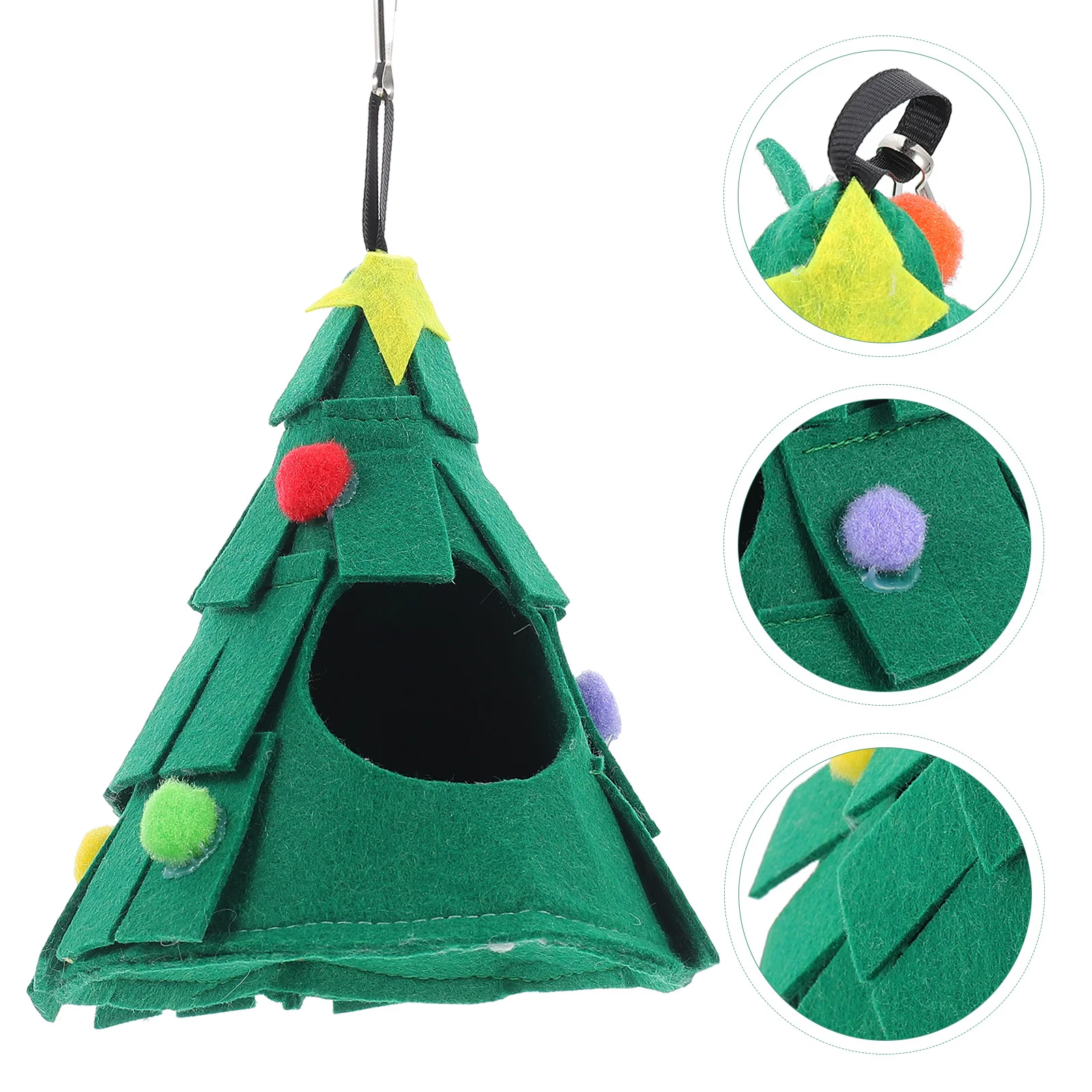 

Pet Cotton Nest Christmas Tree Shape Hamster Hammock Breathable Washable Small Pet Hanging Bed Cage Supply For Hamster Rat