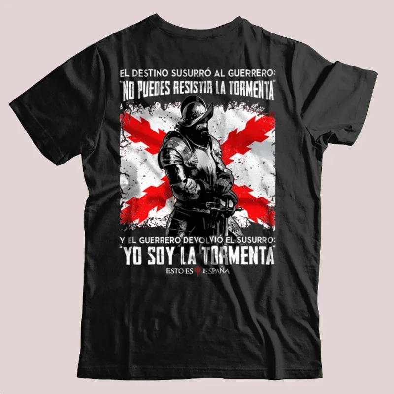 Burgundowa flaga krzyżowa Tercios Españoles This Is Spain T-Shirt z krótkim rękawem Casual 100% bawełna O-Neck Letnia koszulka męska